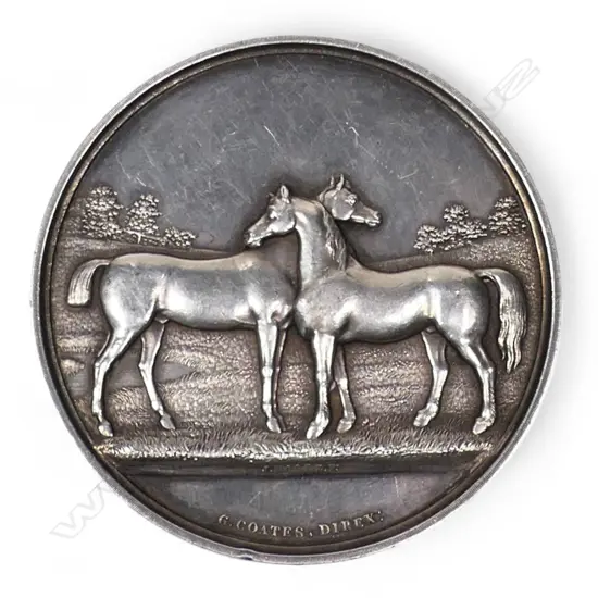 A silver 1865 'Canterbury Pastoral Association' 'Best Ploughman' medal,