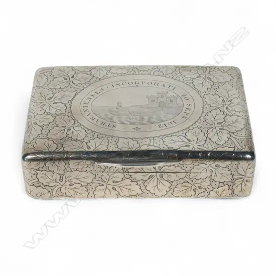 A George III Irish silver presentation engraved snuff box,