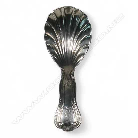 A Victorian cast silver heavy caddy spoon,