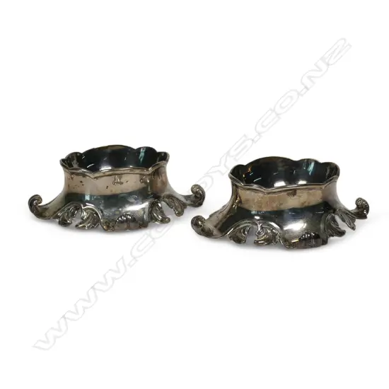 A pair of William IV silver table salts,