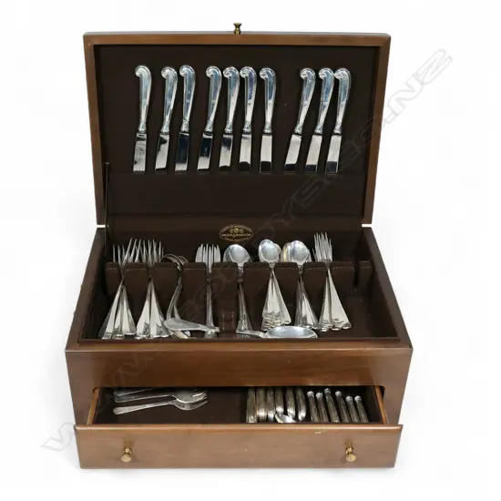 A part American sterling silver cutlery set,