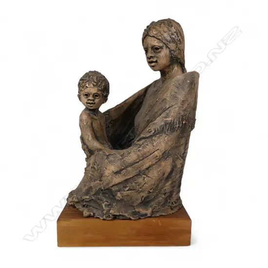 Ken Kendall (NZ 1928-2012) Seated Māori Mother and Child,