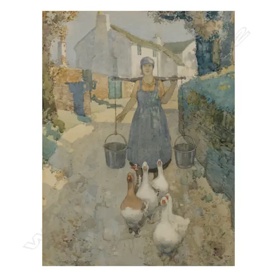 Stanley Royle (1888-1961) untitled Goose Girl,
