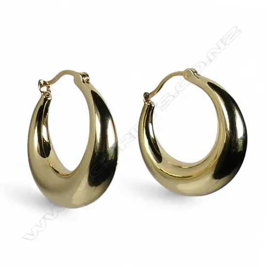 A pair of 18ct gold Creole style earrings,