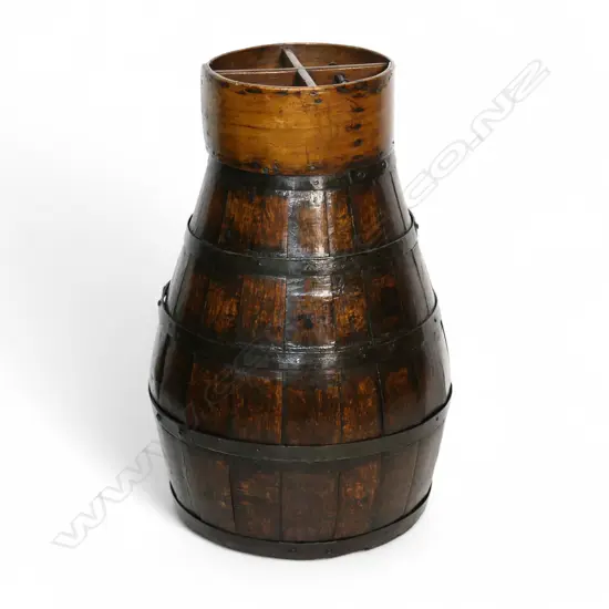 An early / mid 19thC coopered oak cider barrel,