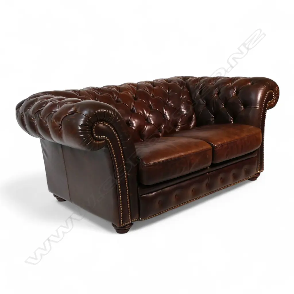 A La-Z-boy leather two-seater roll arm sofa, Image 1++