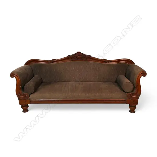 A 19thC mahogany Biedermeier three-seater sofa,