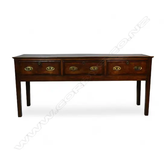 A Georgian oak console table,