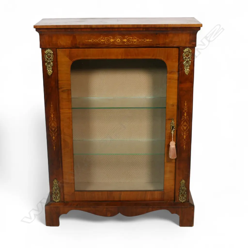 A Victorian walnut inlaid pier cabinet, Image 1++