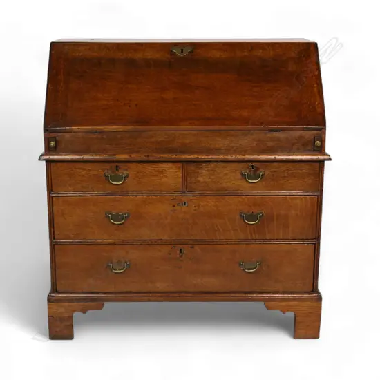 A provincial George II oak fall front bureau,