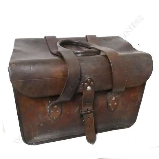 A heavy leather bag