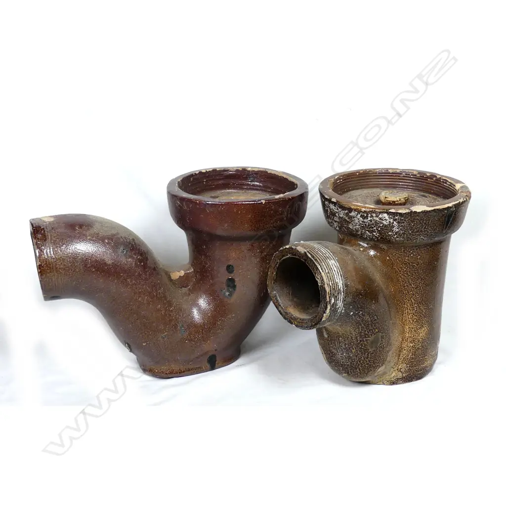 Two colonial salt glazed gully traps Image 1++