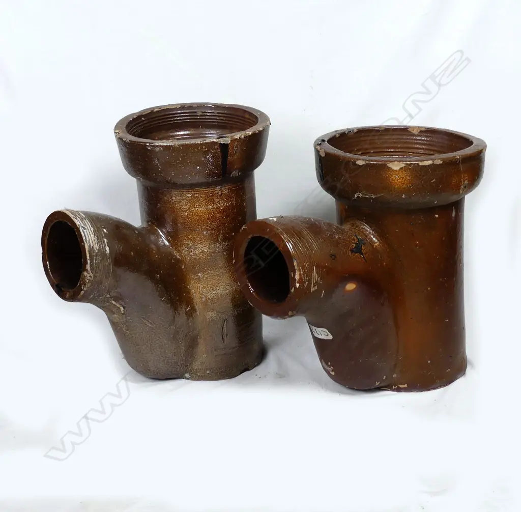 Two colonial salt glaze gully traps Image 1++