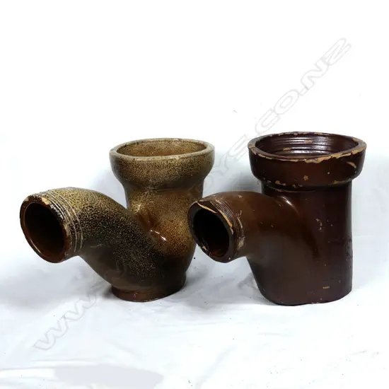 Two colonial salt glaze gully traps