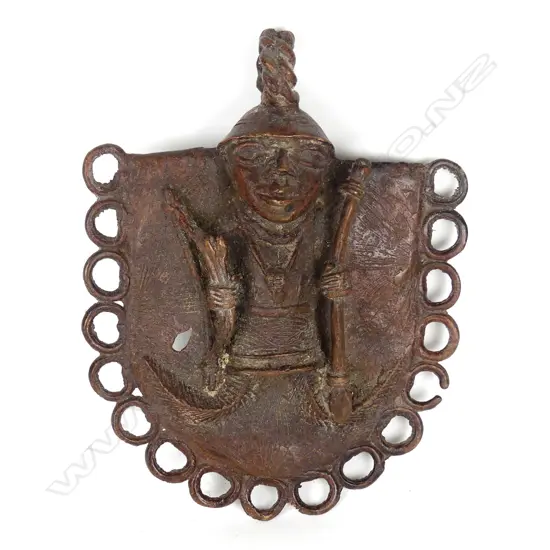 A Benin bronze plaque