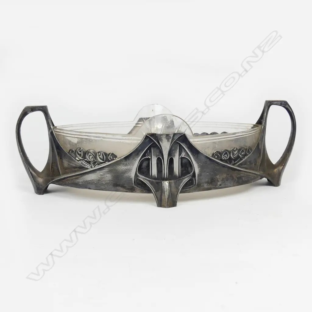 A WMF Art Nouveau silver plate and glass centrepiece bowl Image 1++
