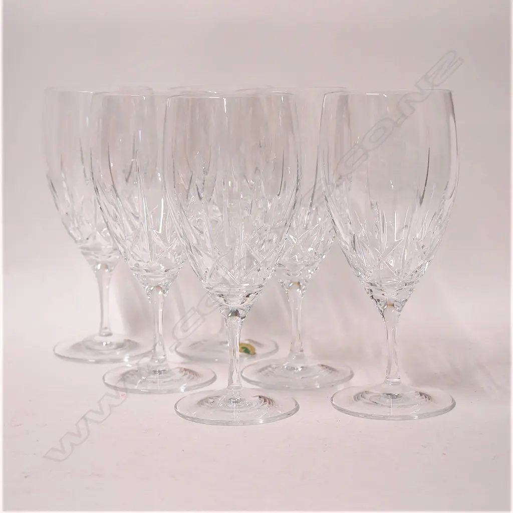 A set of six Waterford crystal large red wine glasses Image 1++