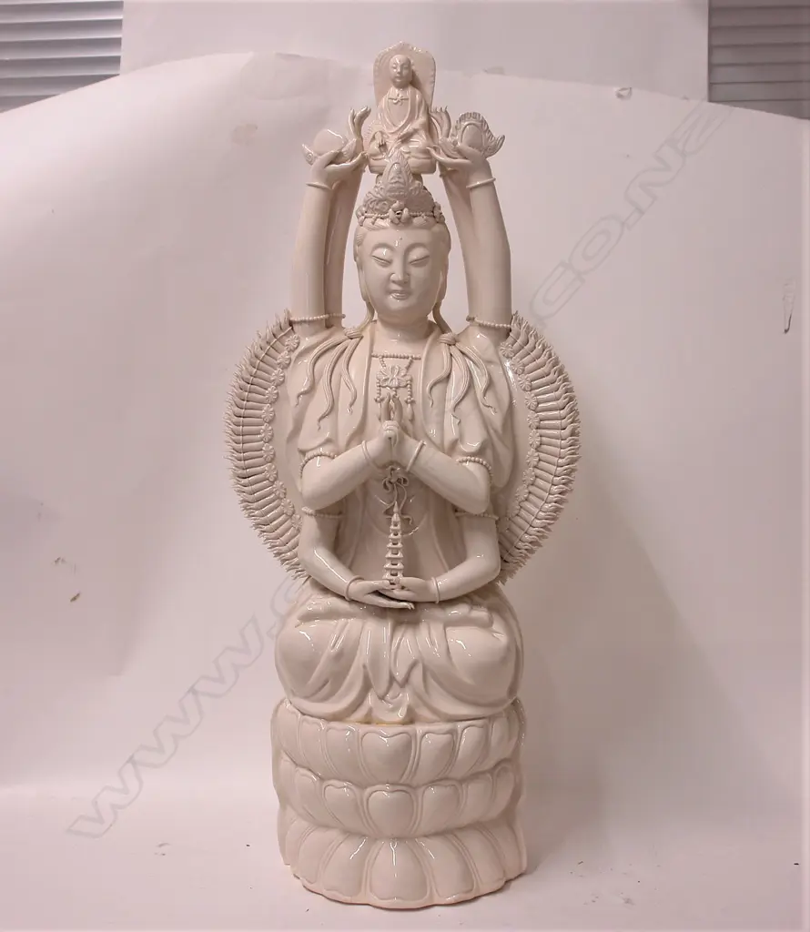 A large blanc-de-chine Kuanyin figure Image 1++