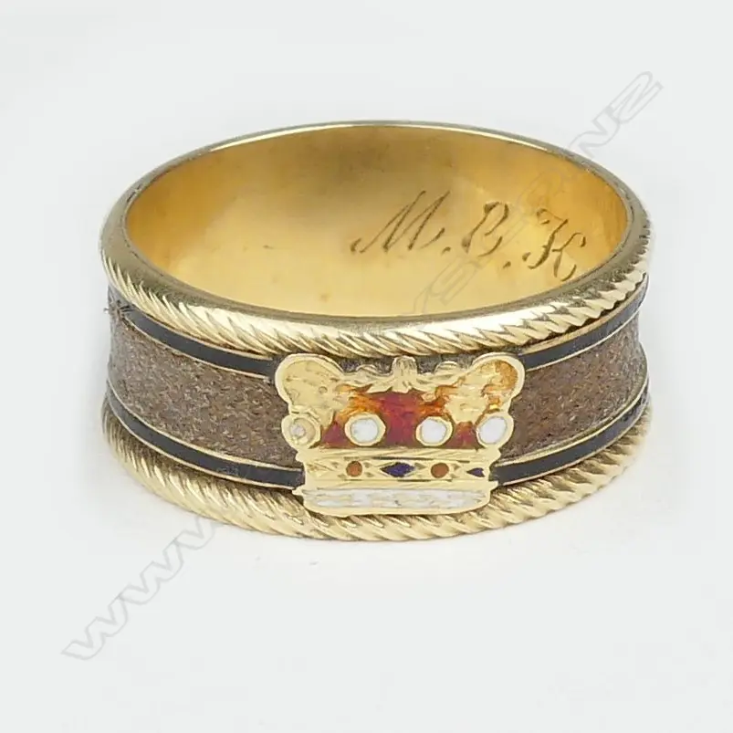 A Regency gold and hair mourning ring Image 1++