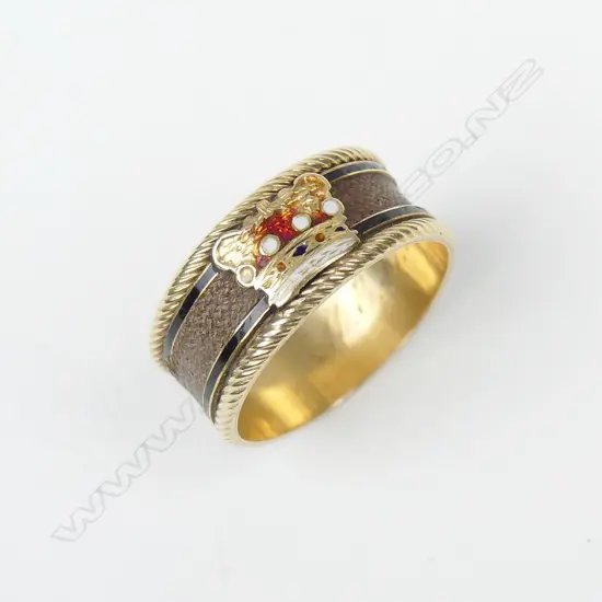 A Regency gold and hair mourning ring