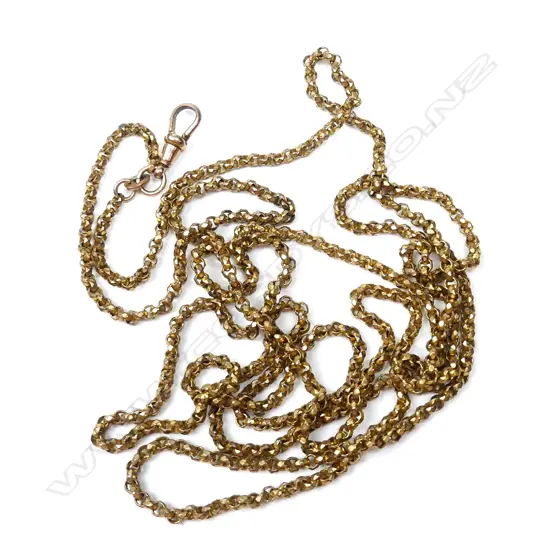 A rolled gold muff chain