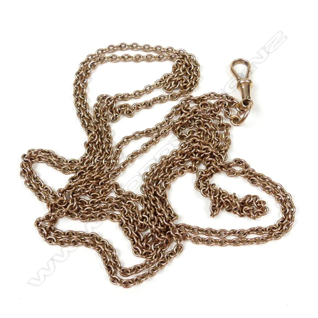 A 9ct rose gold muff chain Image 1++