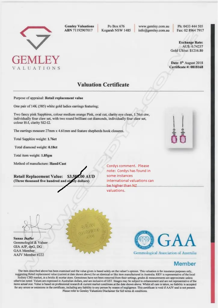 A pair of 14ct white gold sapphire and diamond drop earrings Image 1++