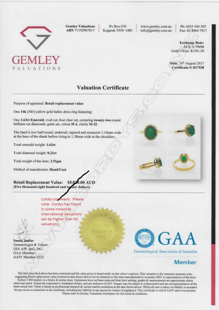 A 14ct gold emerald and diamond ring Image 1++