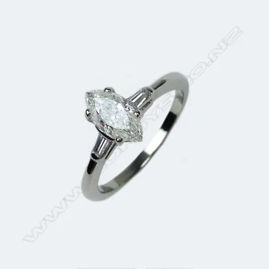 A 14ct white gold and diamond solitaire ring