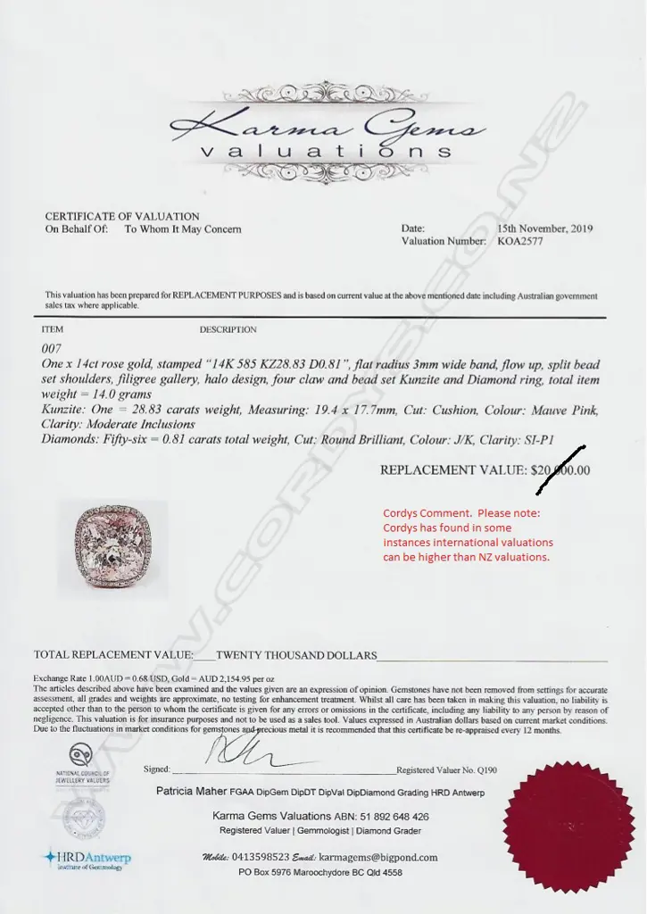 A 14ct rose gold kunzite and diamond ring Image 1++