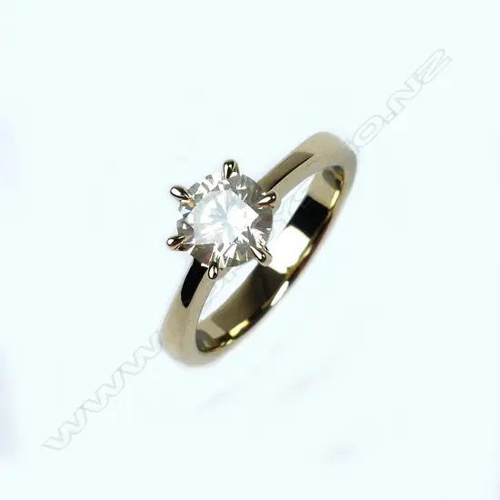 A 14ct gold diamond solitaire ring
