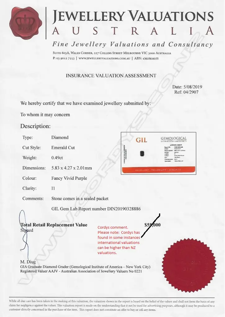 A 0.49ct emerald cut diamond Image 1++