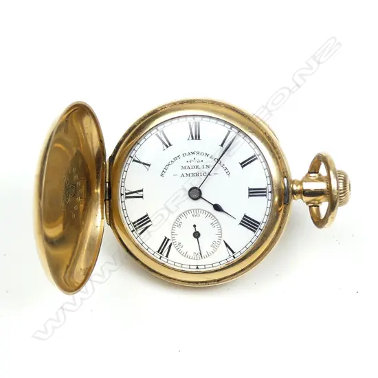 A 14ct gold small full hunter pocket watch