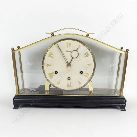 A mid-20thC stylish Reiner striking mantel clock