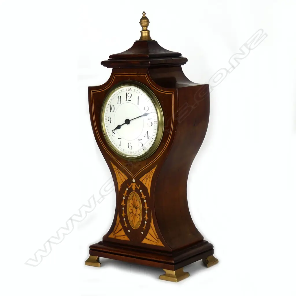 A quality Edwardian Sheraton Revival balloon clock Image 1++