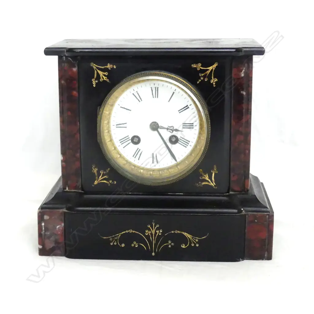 A Victorian slate mantel clock Image 1++