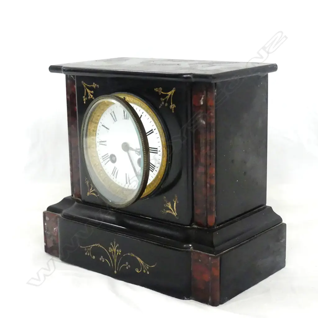 A Victorian slate mantel clock Image 1++