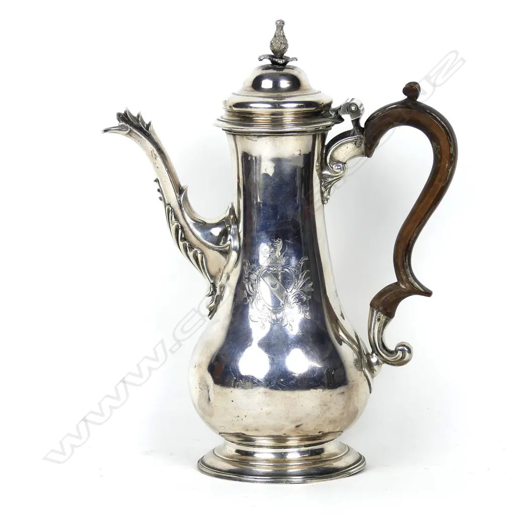 An early George III silver coffee pot Image 1++