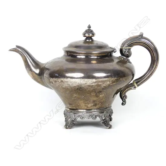 An early Victorian silver teapot