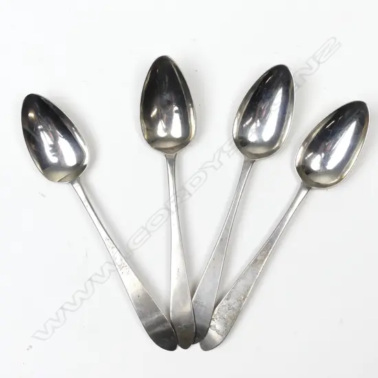 Four George III Irish silver dessert spoons