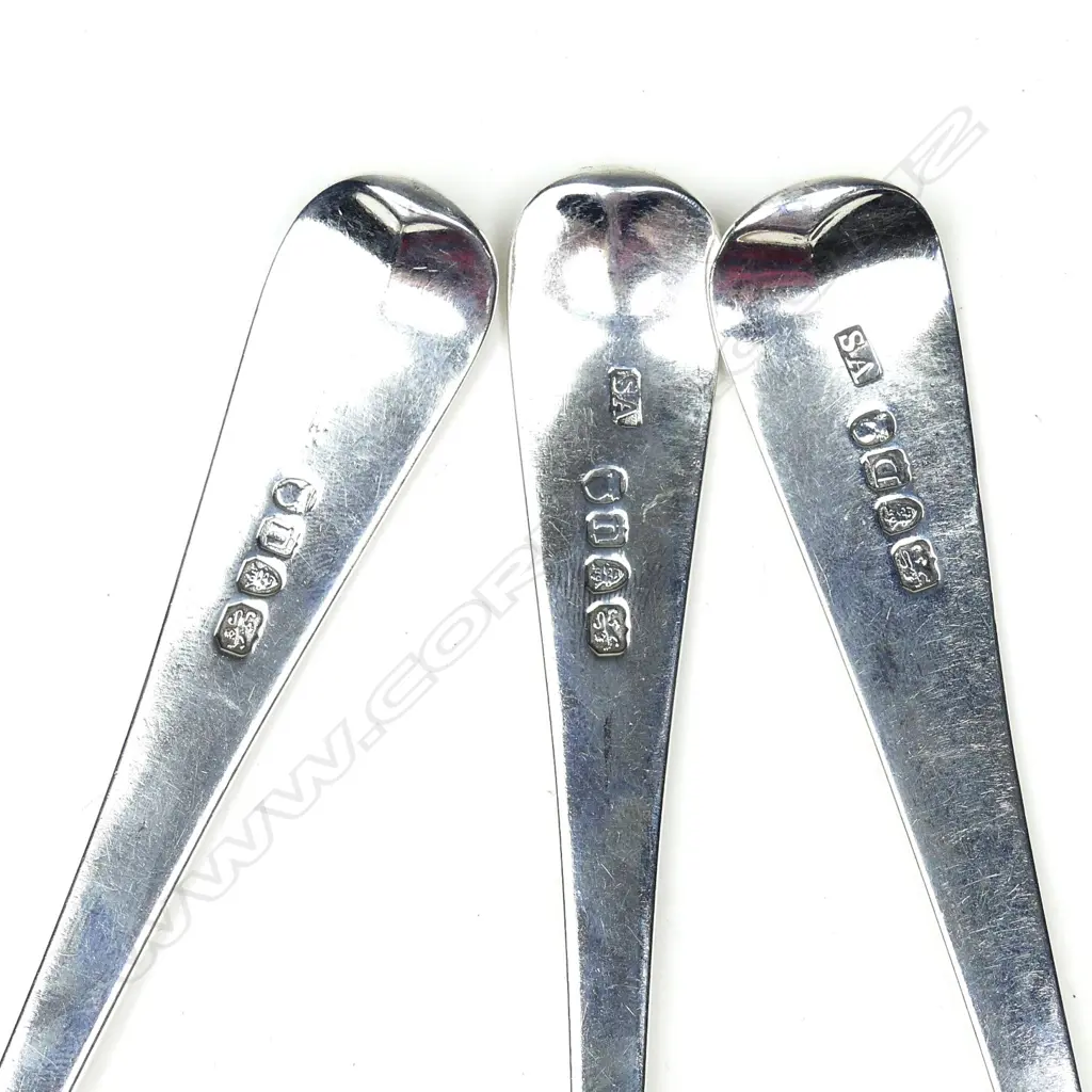 Three George III silver tablespoons Image 1++