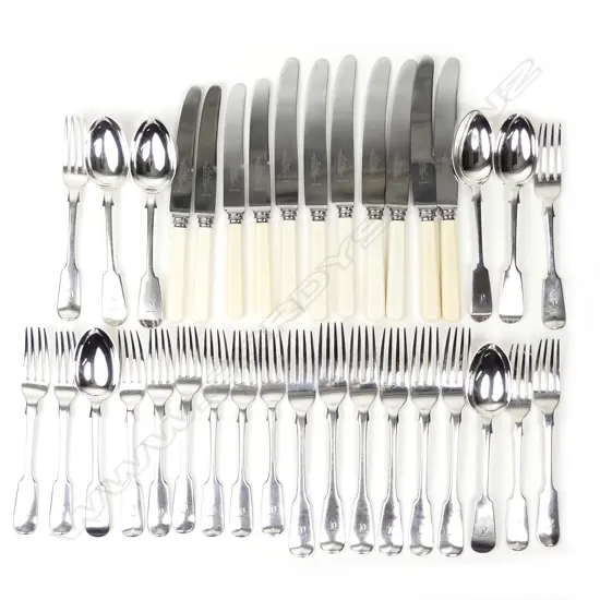 A silver fiddle pattern part cutlery set