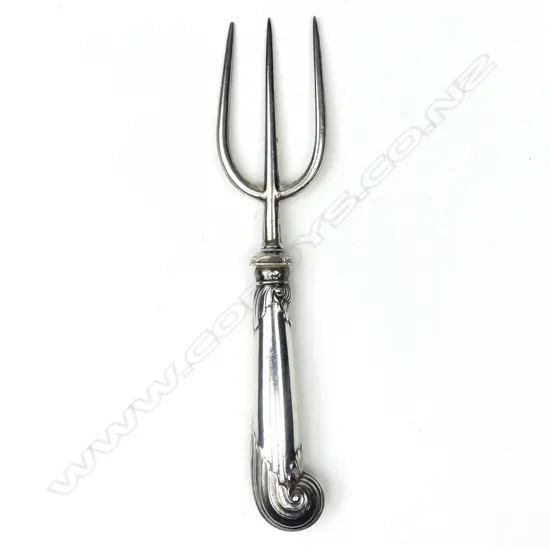A silver bread fork