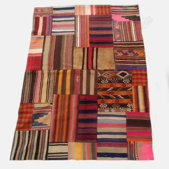 A Turkish patchwork rug