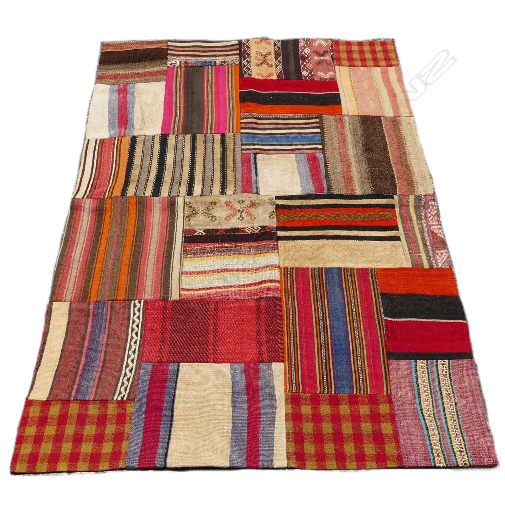 A hand knotted Turkish patchwork kilim rug Image 1++