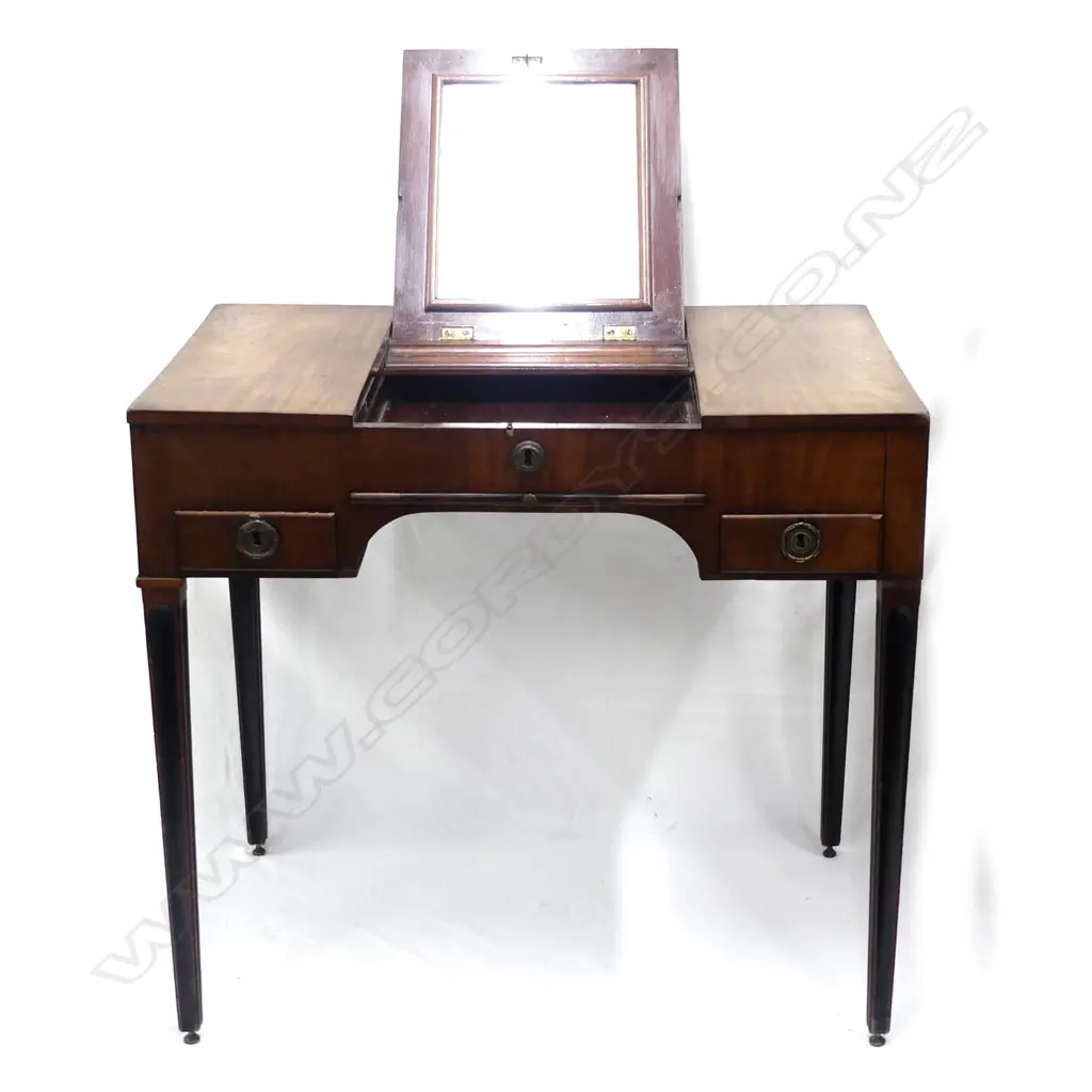 A 19thC mahogany poudreuse lady's dressing chest Image 1++