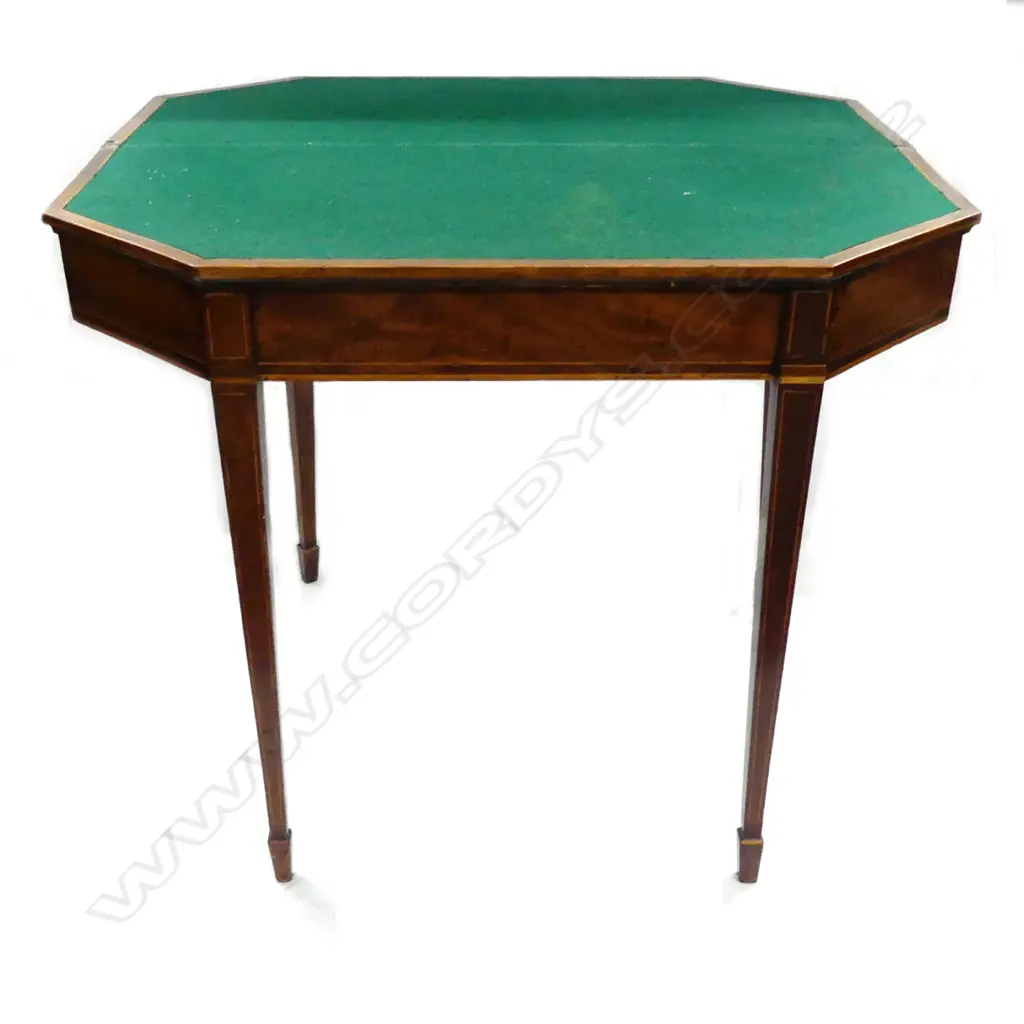 A Georgian mahogany card table Image 1++