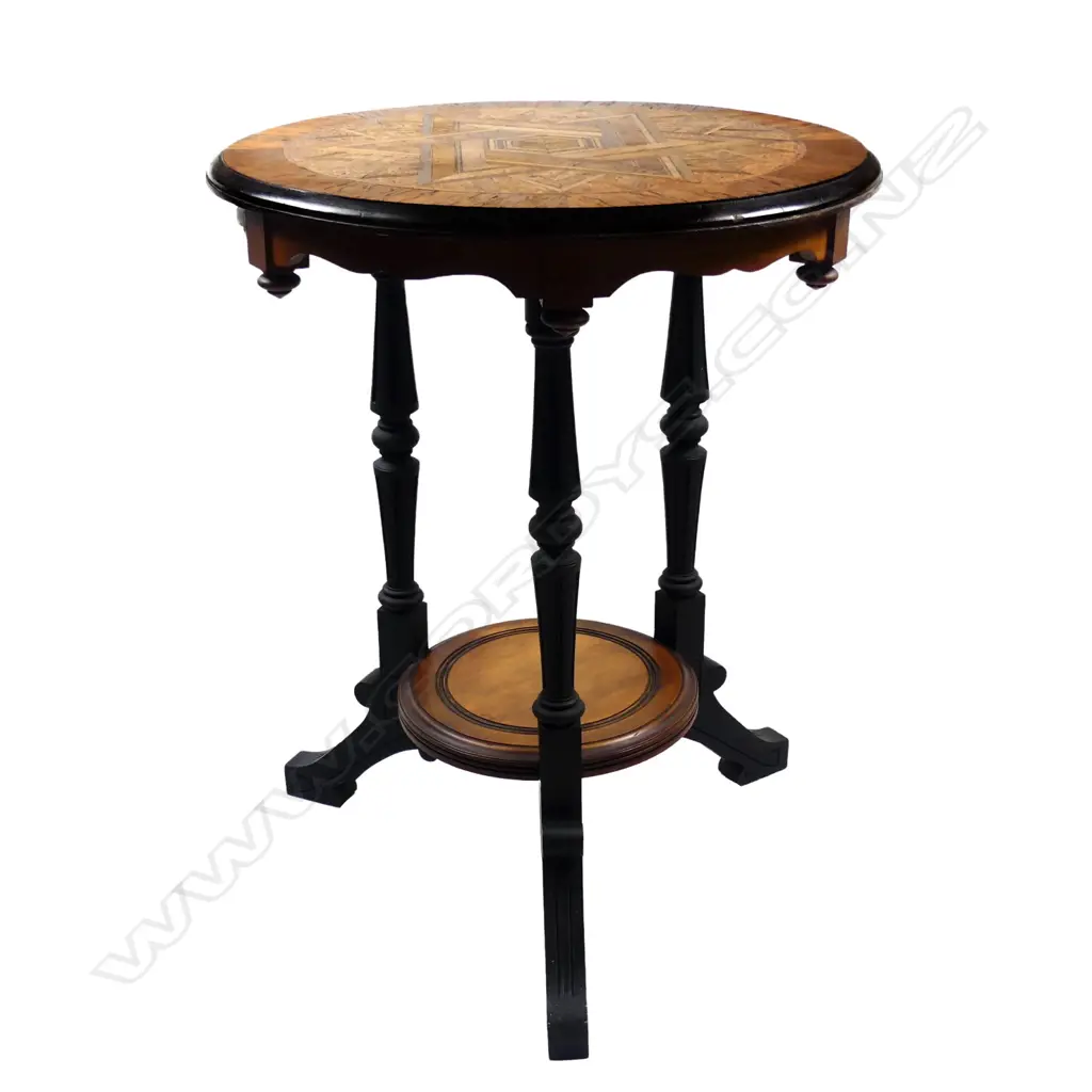 A 19thC quality N.Z. colonial inlaid marquetry specimen table Image 1++