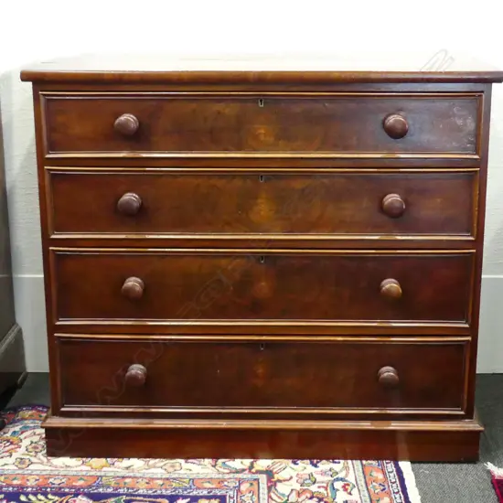 A Victorian mahogany flat front four drawer chest
