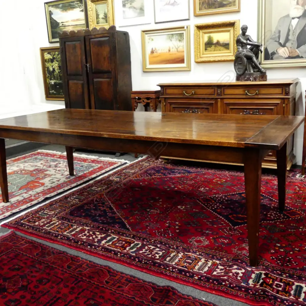 An oak French provincial style dining table Image 1++
